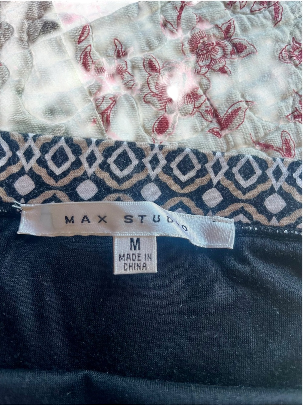 Max Studio Black, White and Brown White Patterned Pencil Skirt - Picture 7 of 7